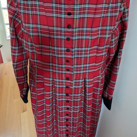 Red Tartan Plaid Dress, Orvis, Jessica Howard, size 12 - Picture 13 of 14